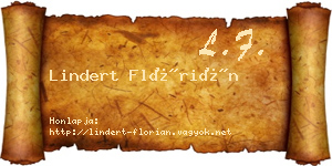 Lindert Flórián névjegykártya